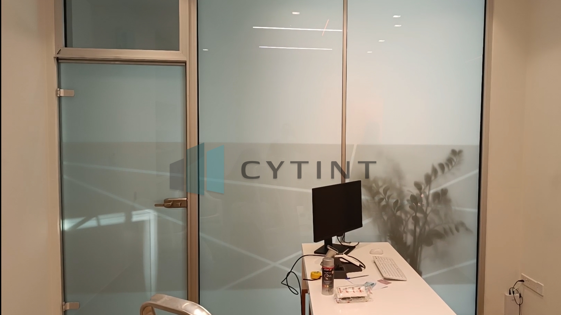 Dermatologist Clinic glass in opaque state