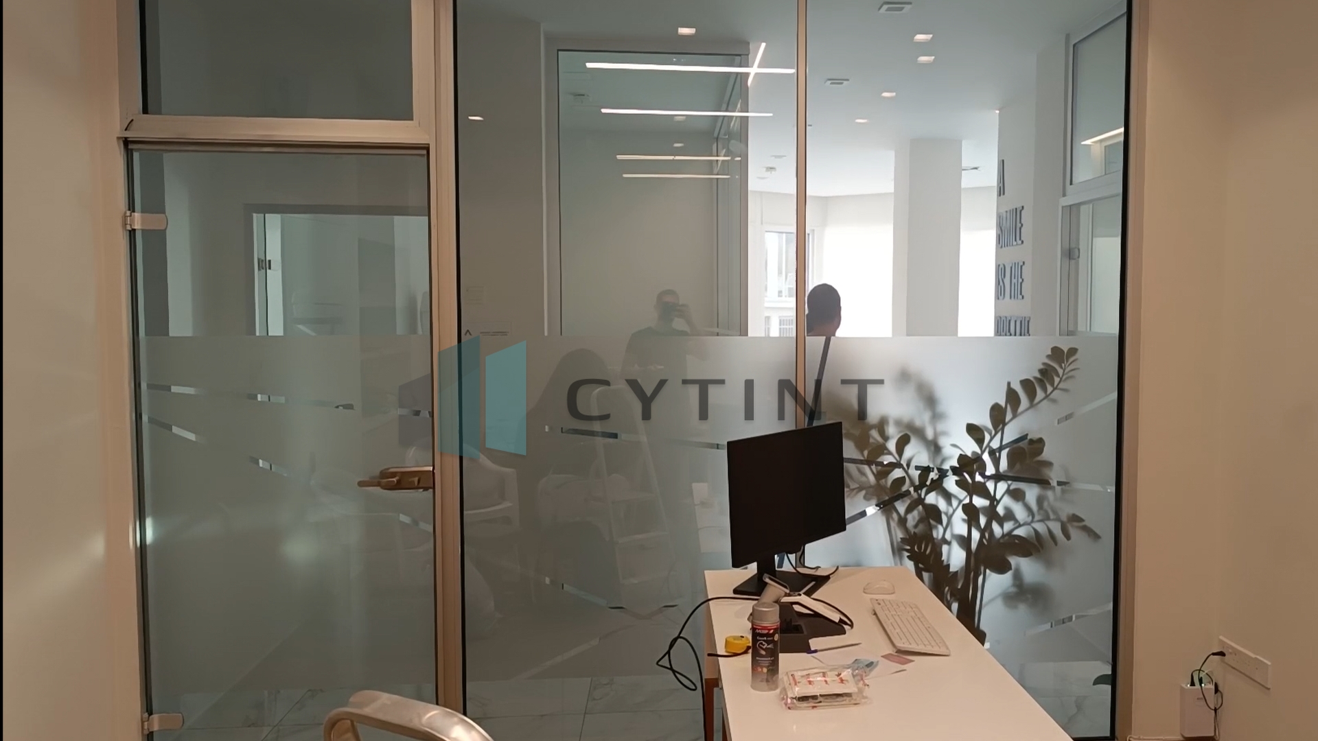 Dermatologist Clinic glass in transparent state