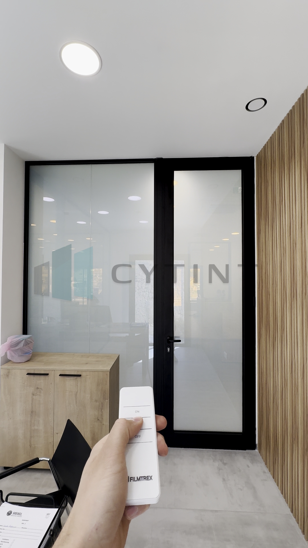 Office privacy glass - transparent state