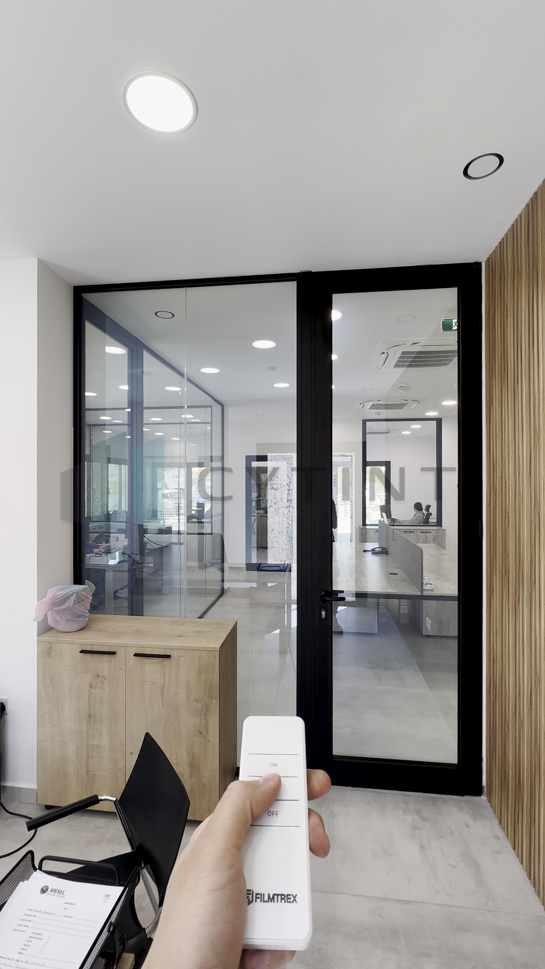 Office privacy glass - frosted state
