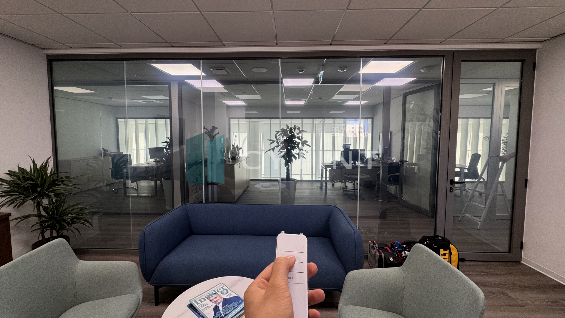 Low-E Grey Smart Film in commercial application