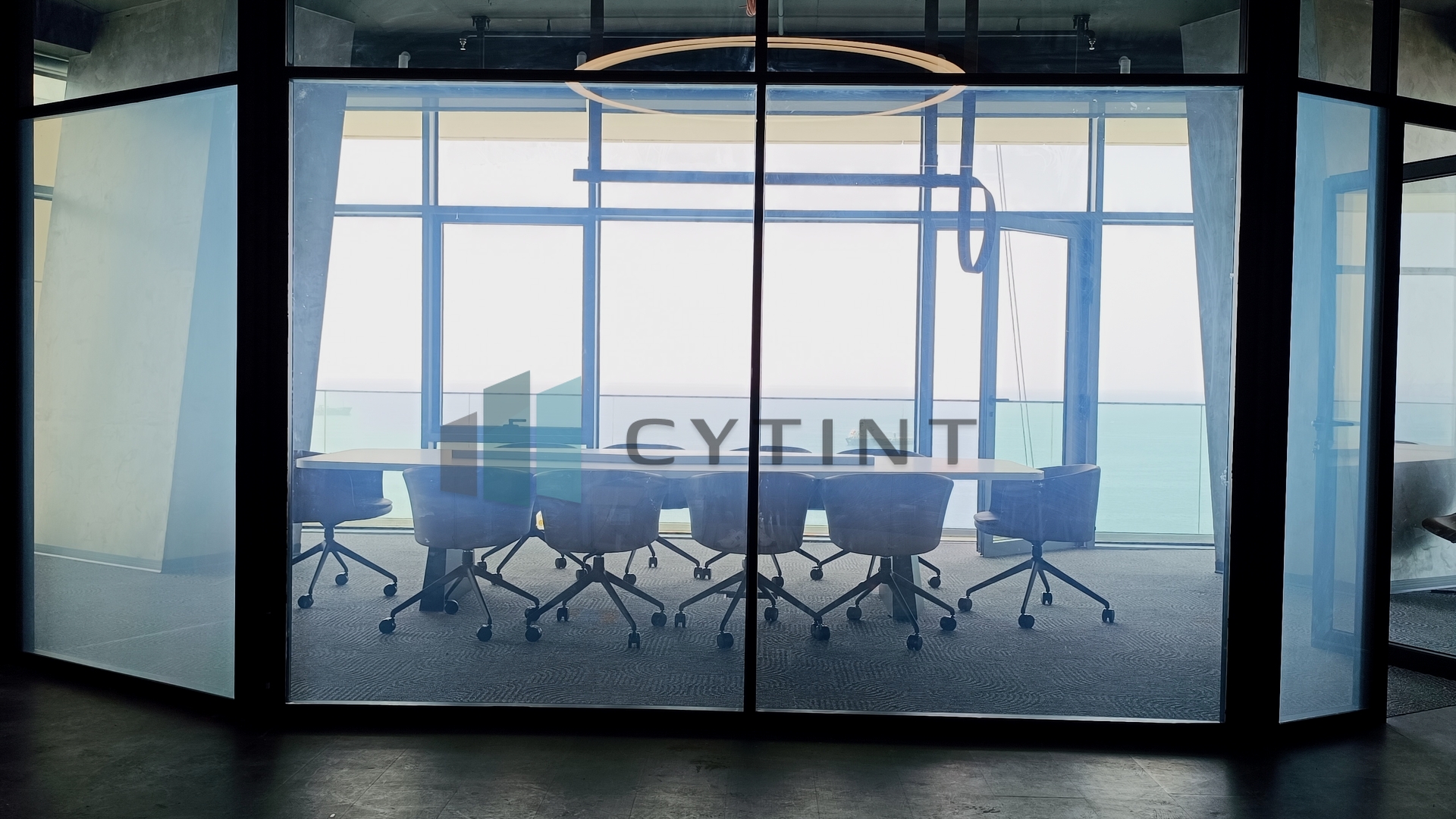 Trilogy Tower meeting room with Smart Film in transparent state